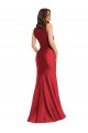Mejores Rojo Sirena Cuadrado Satén sedoso Largo Formales Vestidos de dama de honor / Vestidos de fiesta