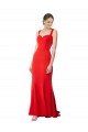 Mejores Rojo Sirena Cuello Alto Crepé Elástico Largo Formales Vestidos de dama de honor / Vestidos de fiesta