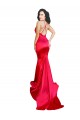 Mejores Rojo Sirena Cuello de Corazón Satén elástico Largo Formales Vestidos de dama de honor / Vestidos de fiesta
