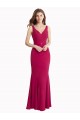Mejores Rojo Sirena Cuello en V Cuello Alto Gasa Largo Vestidos de dama de honor / Vestidos de fiesta