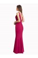 Mejores Rojo Sirena Cuello en V Cuello Alto Gasa Largo Vestidos de dama de honor / Vestidos de fiesta
