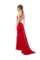 Mejores Rojo Sirena Halter Cuello Alto Crepé Elástico Largo Formales Vestidos de dama de honor / Vestidos de fiesta