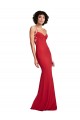 Mejores Rojo Sirena Tirantes espagueti Crepé Elástico Largo Formales Vestidos de dama de honor / Vestidos de fiesta