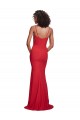 Mejores Rojo Sirena Tirantes espagueti Crepé Elástico Largo Formales Vestidos de dama de honor / Vestidos de fiesta