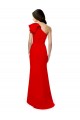 Mejores Rojo Sirena Un Hombre Cuello Alto Crepé Elástico Largo Formales Vestidos de dama de honor / Vestidos de fiesta