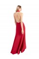 Mejores Rojo línea A Halter Cuello Alto Crepé Elástico Largo Formales Vestidos de dama de honor / Vestidos de fiesta