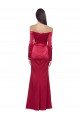 Mejores Rojo oscuro Cubierta Cuello de Corazón Satén elástico Largo Formales Vestidos de dama de honor / Vestidos de fiesta