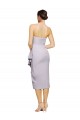 Mejores Lila ártica Cubierta Sin tirantes Midi Crepé Elástico Corto Asimétrico Formales Vestidos de dama de honor / Vestidos de fiesta / Vestidos de cóctel