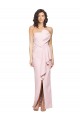 Mejores Rosa Cubierta Sin tirantes Crepé Elástico Largo Formales Vestidos de dama de honor / Vestidos de fiesta
