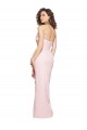 Mejores Rosa Cubierta Sin tirantes Crepé Elástico Largo Formales Vestidos de dama de honor / Vestidos de fiesta