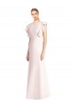 Mejores Rosa Trompeta Barco Crepé Elástico Largo Vestidos de dama de honor / Vestidos de fiesta