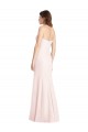 Mejores Rosa Trompeta Cuello de Corazón Sin tirantes Crepé Elástico Largo Vestidos de dama de honor / Vestidos de fiesta