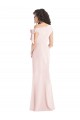 Mejores Rosa Trompeta Hombros Descubiertos Crepé Elástico Largo Formales Vestidos de dama de honor / Vestidos de fiesta