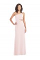 Mejores Rosa Trompeta Un Hombre Crepé Elástico Largo Formales Vestidos de dama de honor / Vestidos de fiesta
