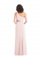 Mejores Rosa Trompeta Un Hombre Crepé Elástico Largo Formales Vestidos de dama de honor / Vestidos de fiesta