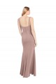 Mejores Rosa empolvado Sirena Cuadrado Cuello Alto Crepé Elástico Largo Vestidos de dama de honor / Vestidos de fiesta