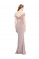 Mejores Rosa empolvado Sirena Hombros Descubiertos Cuello en V Crepé Elástico Largo Formales Vestidos de dama de honor / Vestidos de fiesta
