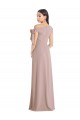 Mejores Rosa empolvado línea A Hombros Descubiertos Crepé Elástico Largo Formales Vestidos de dama de honor / Vestidos de fiesta