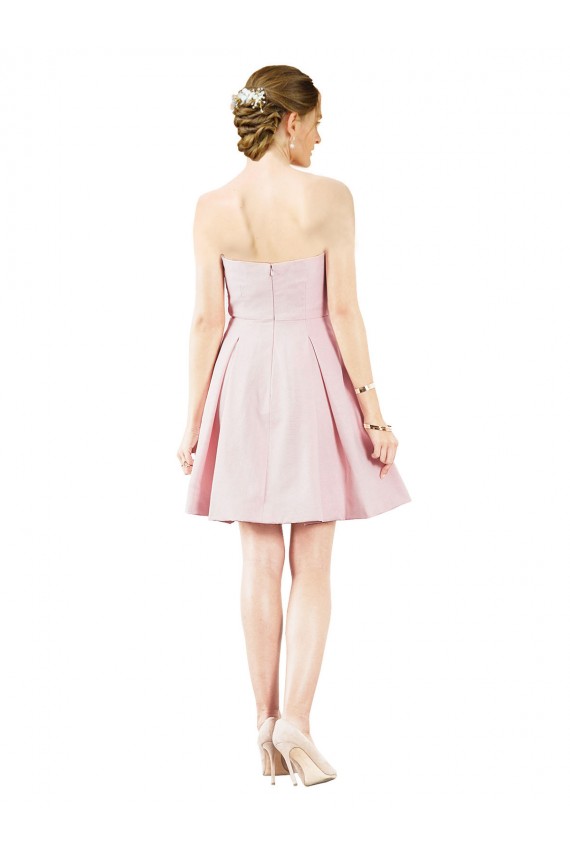 Mejores Rosa línea A Cuello de Corazón Satén Corto Vestidos de dama de honor / Vestidos de cóctel