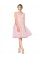 Mejores Rosa línea A Cuello en V Tul Corto Vestidos de dama de honor / Vestidos de cóctel / Vestidos para homecoming