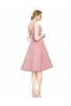 Mejores Rosa línea A Cuello en V Tul Corto Vestidos de dama de honor / Vestidos de cóctel / Vestidos para homecoming