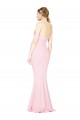 Mejores Rosa línea A Sin tirantes Crepé Elástico Largo Formales Vestidos de dama de honor / Vestidos de fiesta