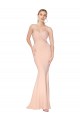 Mejores Sirena Cuello Alto Crepé Elástico Largo Formales Vestidos de dama de honor / Vestidos de fiesta