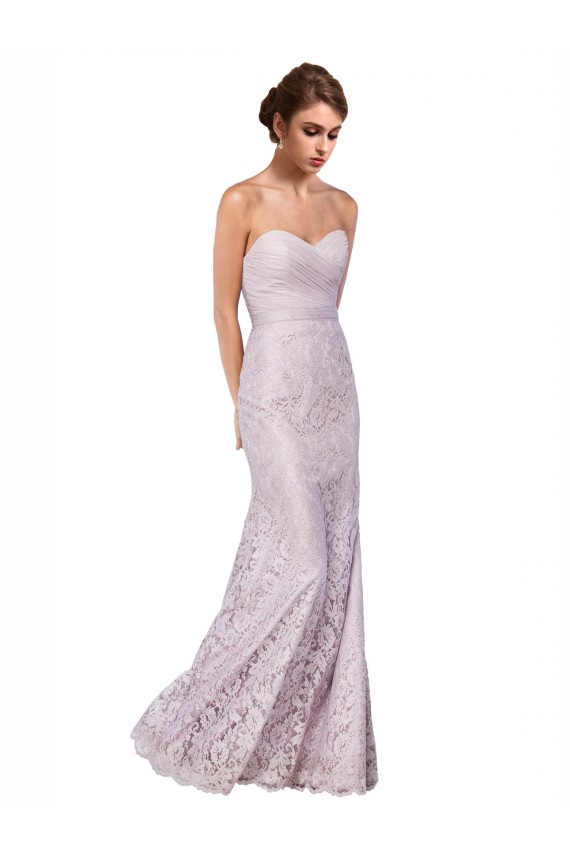 Mejores Sirena Cuello de Corazón Encaje Largo Vestidos de dama de honor / Vestidos de fiesta
