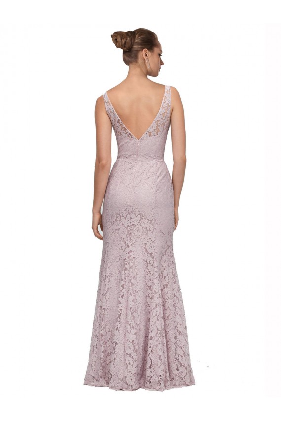 Mejores Sirena Cuello en V Cuello de Corazón Encaje Largo Vestidos de dama de honor / Vestidos de fiesta