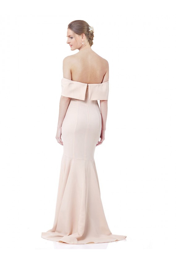 Mejores Sirena Hombros Descubiertos Crepé Elástico Largo Formales Vestidos de dama de honor / Vestidos de fiesta