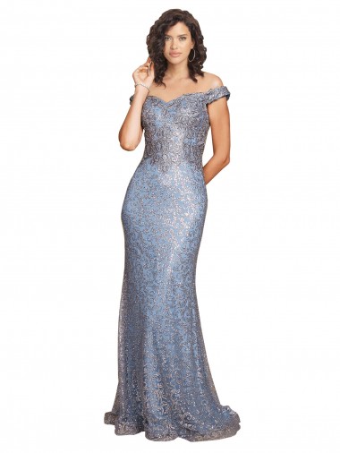 Mejores Sirena Hombros Descubiertos Lentejuela Largo Formales Vestidos de dama de honor / Vestidos de fiesta