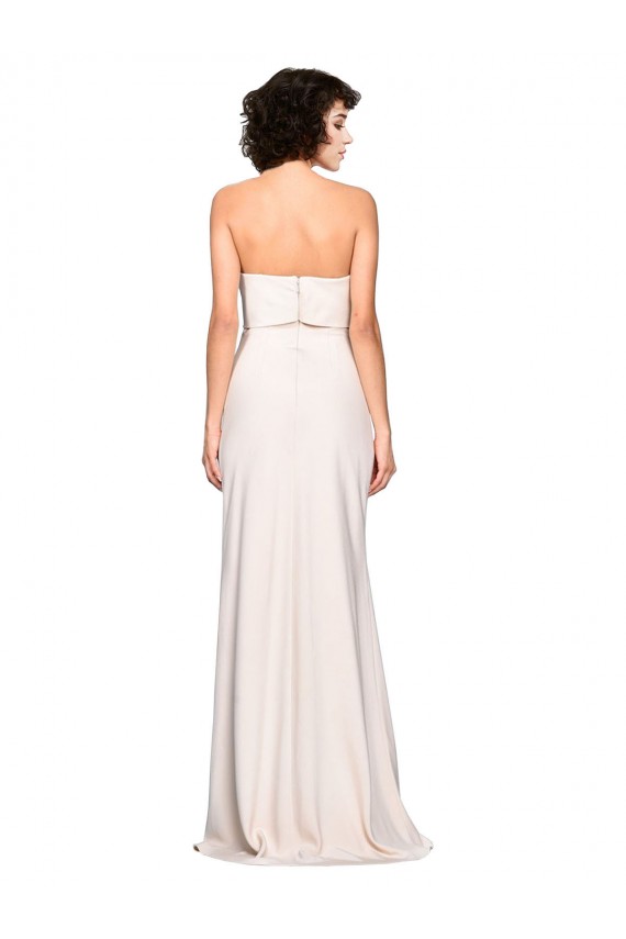 Mejores Sirena Sin tirantes Crepé Elástico Largo Vestidos de dama de honor / Vestidos de fiesta