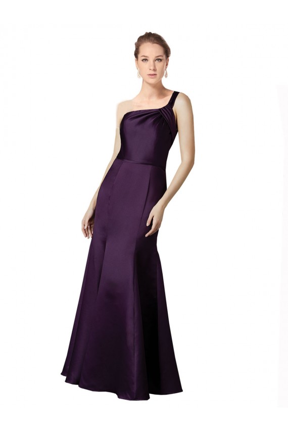 Mejores Uva Sirena Un Hombre Satén Largo Vestidos de dama de honor / Vestidos de fiesta
