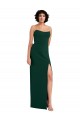 Mejores Verde Midnight Cubierta Cucharón Sin tirantes Crepé Elástico Largo Formales Vestidos de dama de honor / Vestidos de fiesta