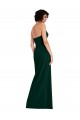 Mejores Verde Midnight Cubierta Cucharón Sin tirantes Crepé Elástico Largo Formales Vestidos de dama de honor / Vestidos de fiesta