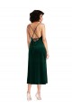 Mejores Verde oscuro Cubierta Midi Terciopelo Elástico Corto Formales Vestidos de dama de honor / Vestidos de fiesta / Vestidos de cóctel