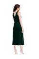 Mejores Verde oscuro Cubierta Midi Terciopelo Elástico Corto Vestidos de dama de honor / Vestidos de fiesta / Vestidos de cóctel