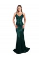 Mejores Verde oscuro Sirena Cuello en V Lentejuela Largo Formales Vestidos de dama de honor / Vestidos de fiesta