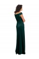 Mejores Verde oscuro línea A Cuadrado Terciopelo Elástico Largo Formales Vestidos de dama de honor / Vestidos de fiesta