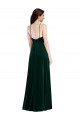 Mejores Verde oscuro línea A Halter Cuello Alto Terciopelo Elástico Largo Vestidos de dama de honor / Vestidos de fiesta