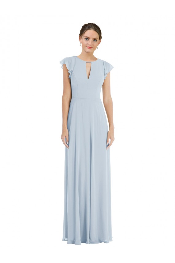 Mejores línea A Barco Gasa Largo Formales Vestidos de dama de honor / Vestidos de noche