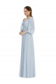 Mejores línea A Hombros Descubiertos Gasa Largo Formales Vestidos de dama de honor / Vestidos de noche