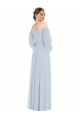 Mejores línea A Hombros Descubiertos Gasa Largo Formales Vestidos de dama de honor / Vestidos de noche